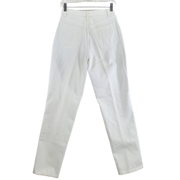 Vtg Fredericks Hollywood White Hi Rise Tapered Jean 9 10 25x30 Floral Embroidery - Picture 7 of 14